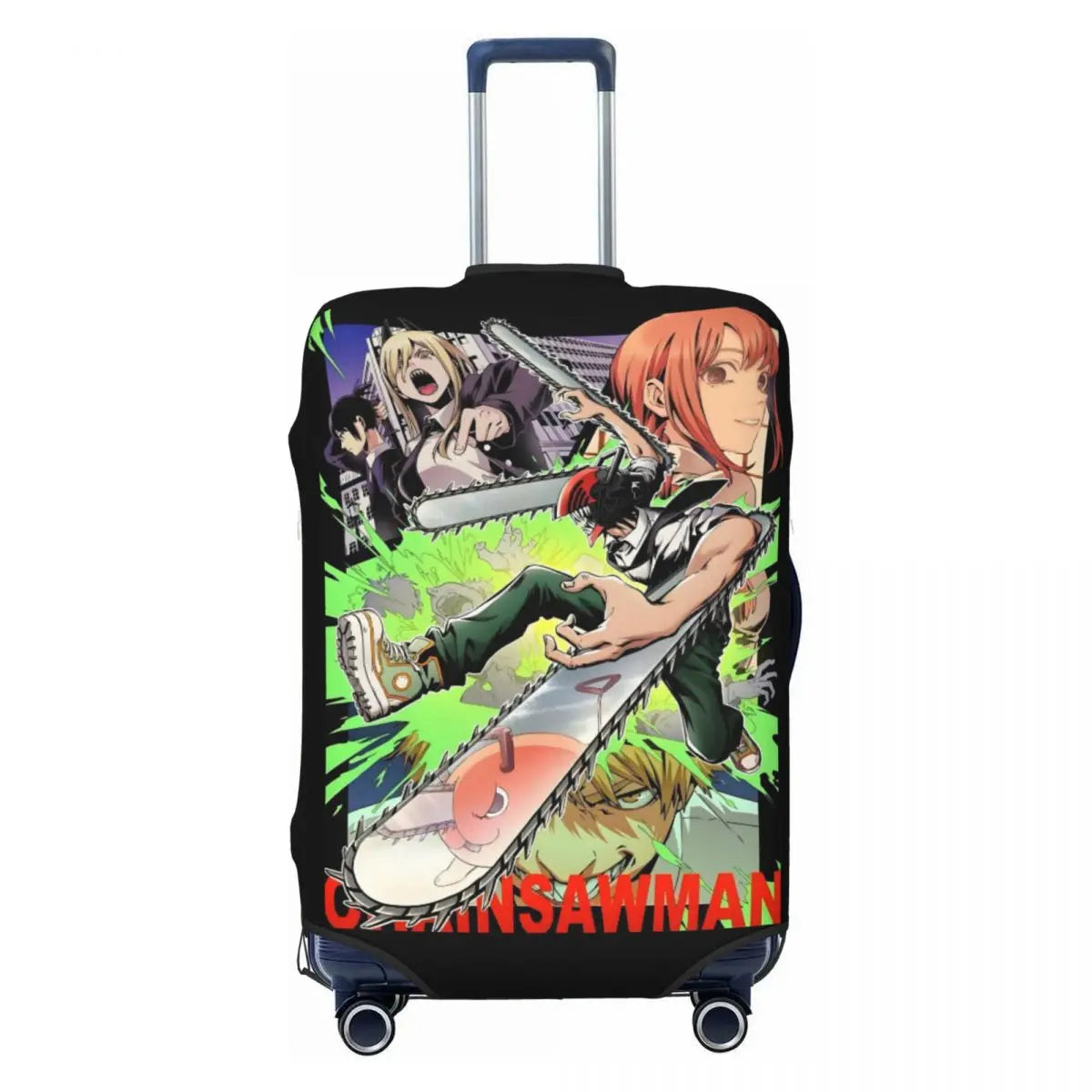Chainsaw Man Housse de Valise – Groupe Combat Tronçonneuse Vert Style Action