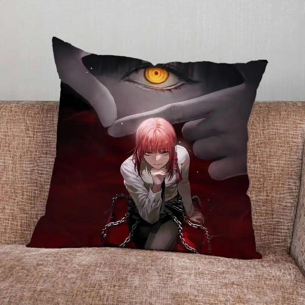 Chainsaw Man Coussin Décoratif – Makima Diable Contrôle Œil Doré