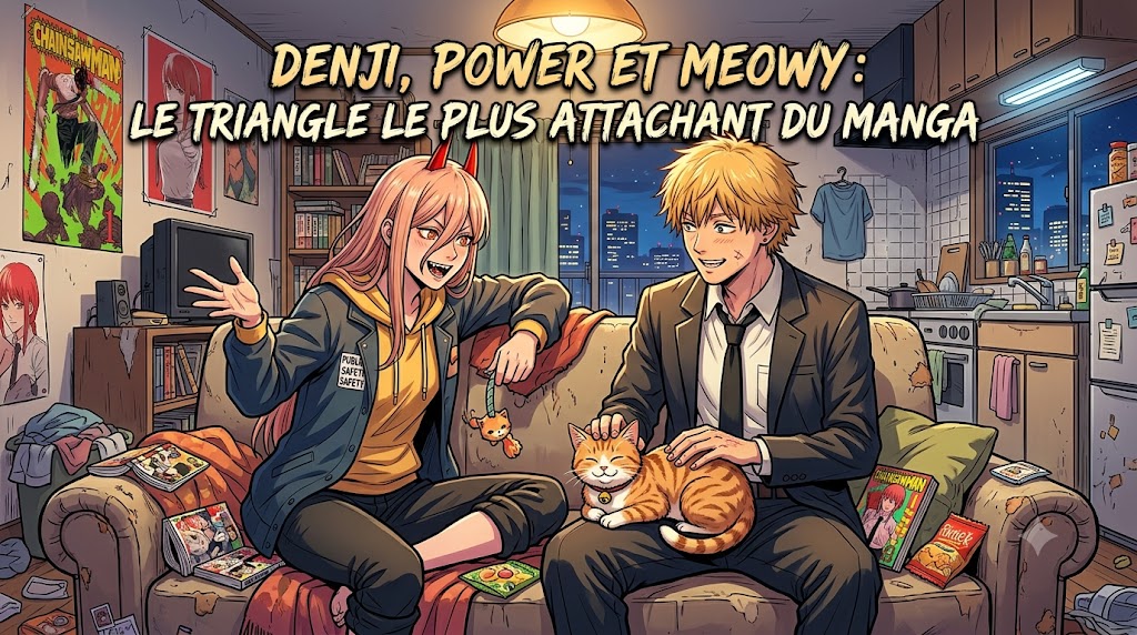 Denji, Power et Meowy : le triangle le plus attachant du manga
