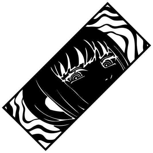 Chainsaw Man Car Sticker – Yeux Devil Monochrome Autocollant