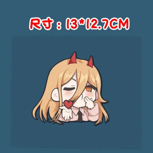 Chainsaw Man Anime Sticker – Power Cœur Joue Autocollant Voiture