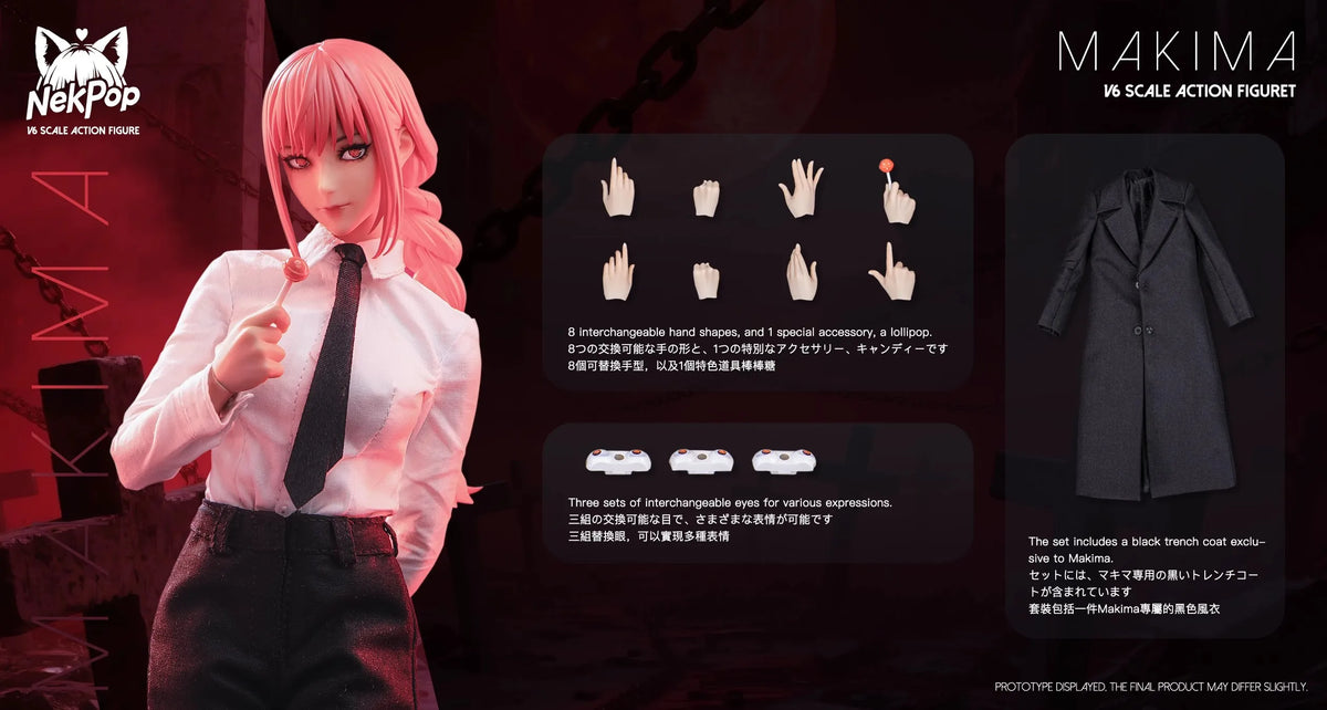 Preventa NekPop Studio NEK001 Makima Escala 1/6 Soldado Femenino de Pelo Largo Rosa Set Completo Apto para Figuras de Acción de 12 Pulgadas Modelos de Juguetes