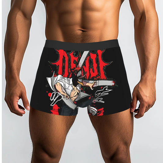 Chainsaw Man Boxer Homme – Denji Logo Édition Doodle Rouge