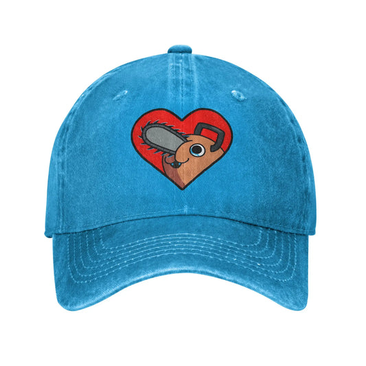 Chainsaw Man Casquette Baseball – Pochita Cœur Édition Bleu Clair