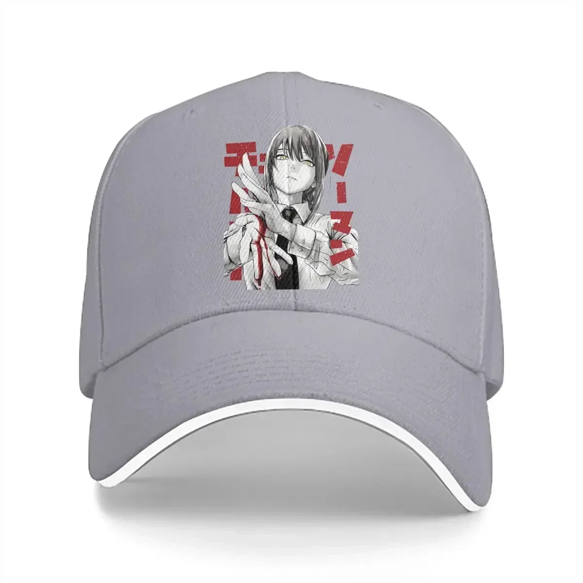 Chainsaw Man Embroidered Cap – Aki Hayakawa Edition Grey