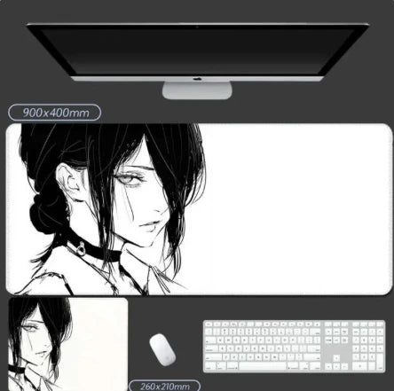 Chainsaw Man Tapis de Souris – Reze Profil Contemplatif Manga Grand Format Bureau