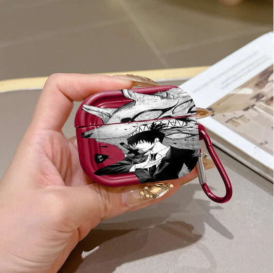 Chainsaw Man Coque AirPods – Aki Manga Rouge Étui Mousqueton