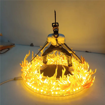 Chainsaw Man Denji – Figurine Pendue Flammes LED