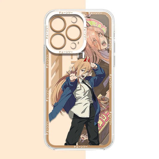 Chainsaw Man Coque Samsung – Power Orange Étui Transparent