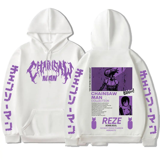 Chainsaw Man Sweat à Capuche – Reze Collection Édition Blanche