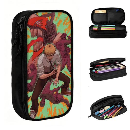 Chainsaw Man Trousse Kawaii – Denji Combat Pochette Scolaire