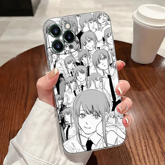 Chainsaw Man iPhone Case - Makima Manga Collage Clear Case