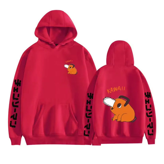 Chainsaw Man Sweat à Capuche – Pochita Kawaii Édition Rouge