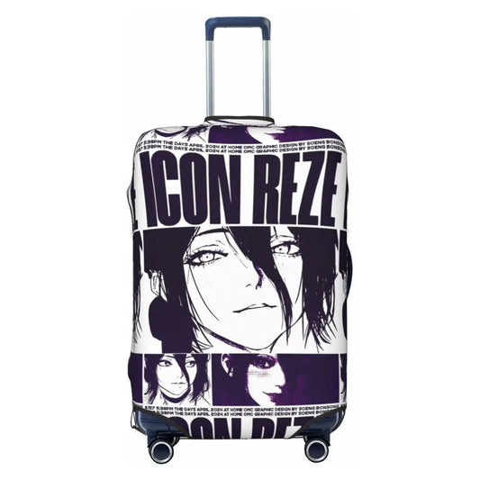 Funda para Maleta de Chainsaw Man – Icono de Reze Estilo Manga Blanco y Negro