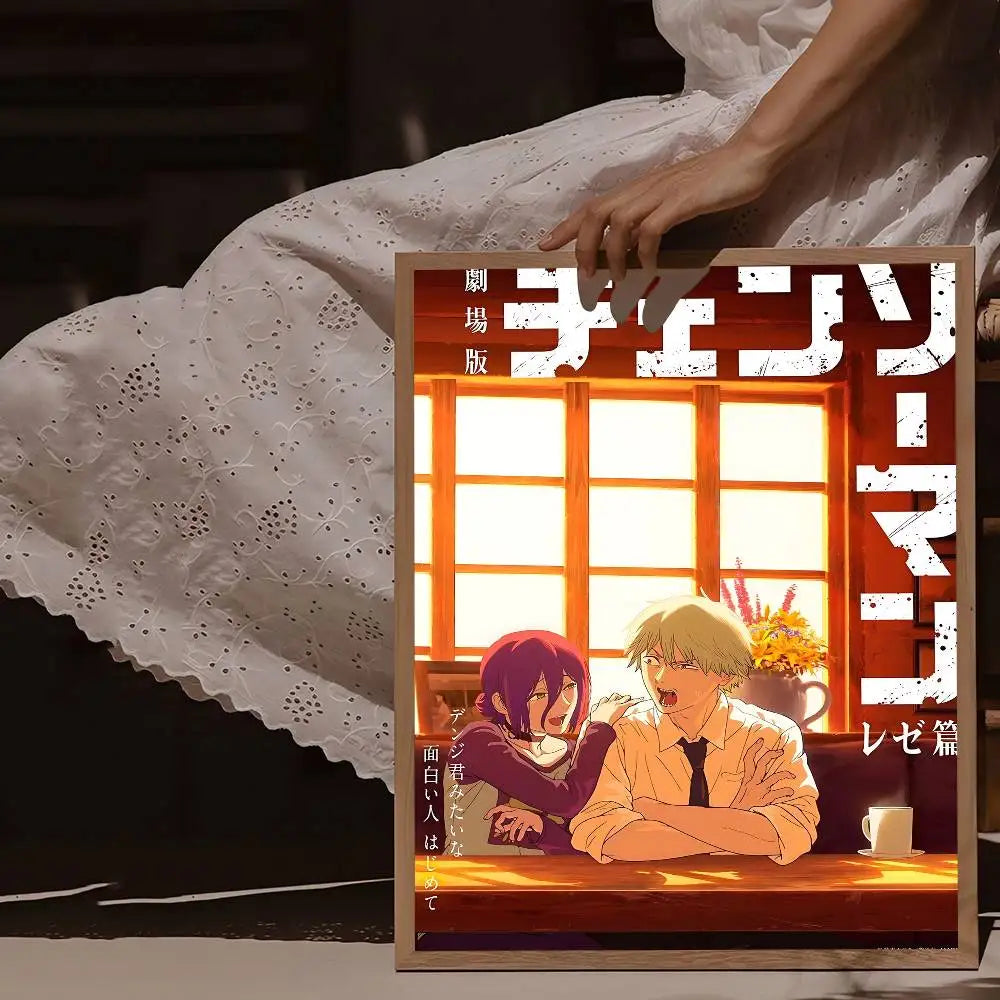 Chainsaw Man Affiche Poster – Denji Reze Café Style Romantique