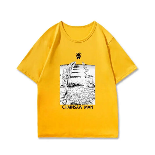 Chainsaw Man T-Shirt Graphique – Édition Jaune