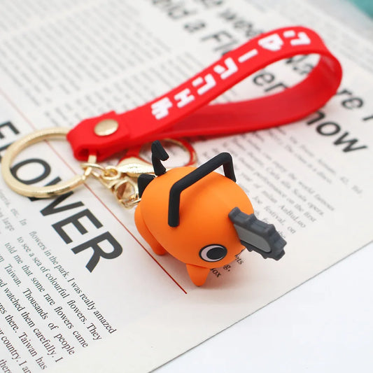 Chainsaw Man Porte-Clés – Pochita 3D Figurine Tronçonneuse Rouge Strap Lanière Japonaise
