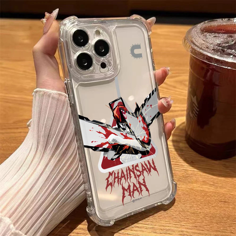 Chainsaw Man iPhone Case – Chainsaw Blood Logo Transparent Cover