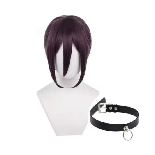 Chainsaw Man Cosplay Accessoire – Reze Perruque & Collier Édition Violette