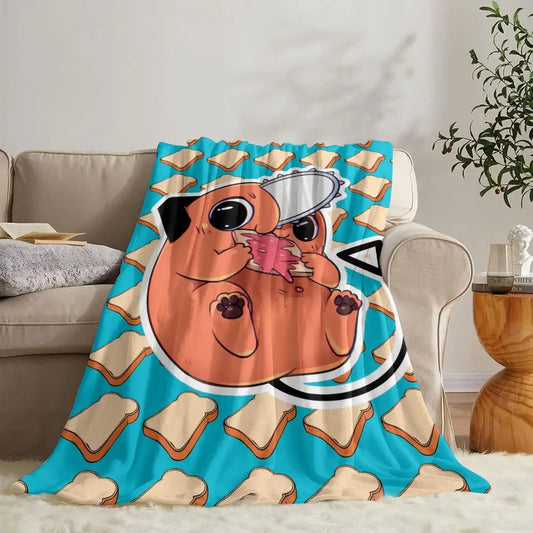 Chainsaw Man Plaid Couverture – Pochita Sandwich Édition Pastel