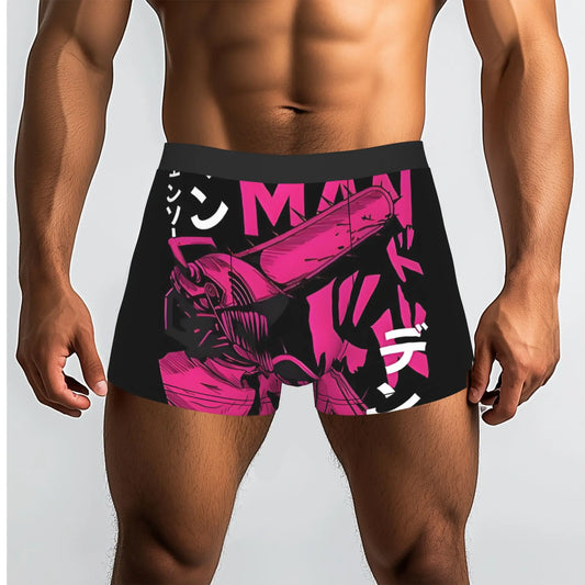 Chainsaw Man Boxer Homme – Logo Édition Doodle Rose