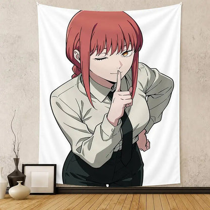 Chainsaw Man Wall Tapestry - Makima Silence Dark Pose