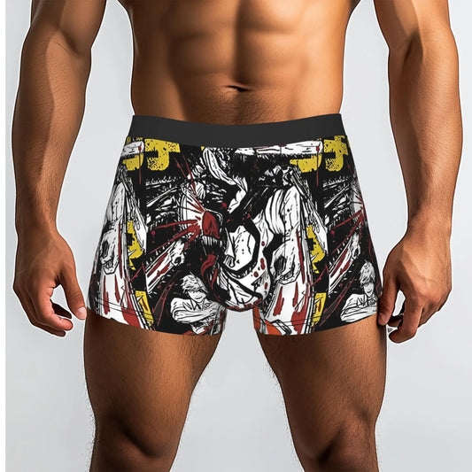 Chainsaw Man Boxer Homme – Denji Croquis Édition Doodle Blanche