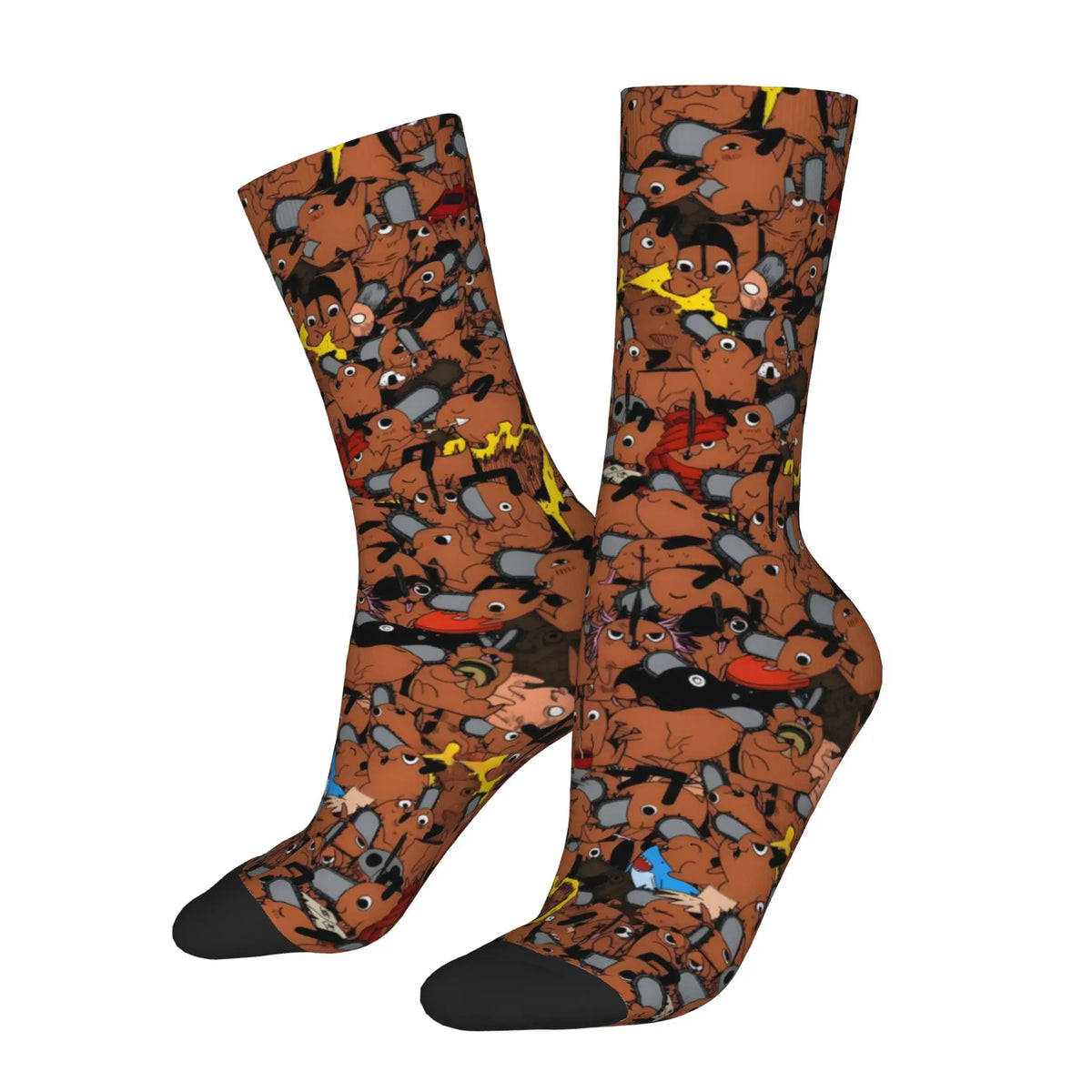 Chainsaw Man Chaussettes Imprimées – Pochita Multiple Édition Brune