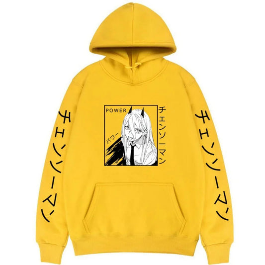 Chainsaw Man Sweat à Capuche – Power Édition Jaune