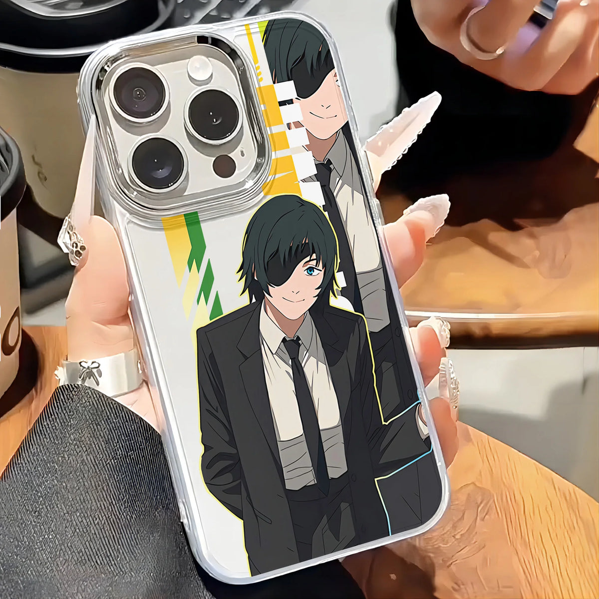 Chainsaw Man Coque Google – Himeno Costume Noir Étui Transparent