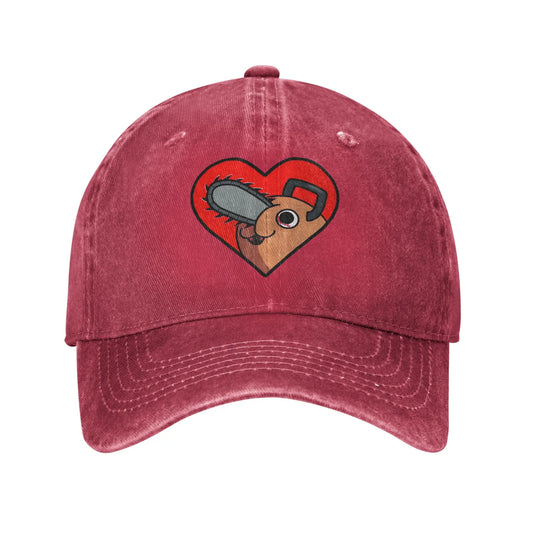 Chainsaw Man Casquette Baseball – Pochita Cœur Édition Bordeaux