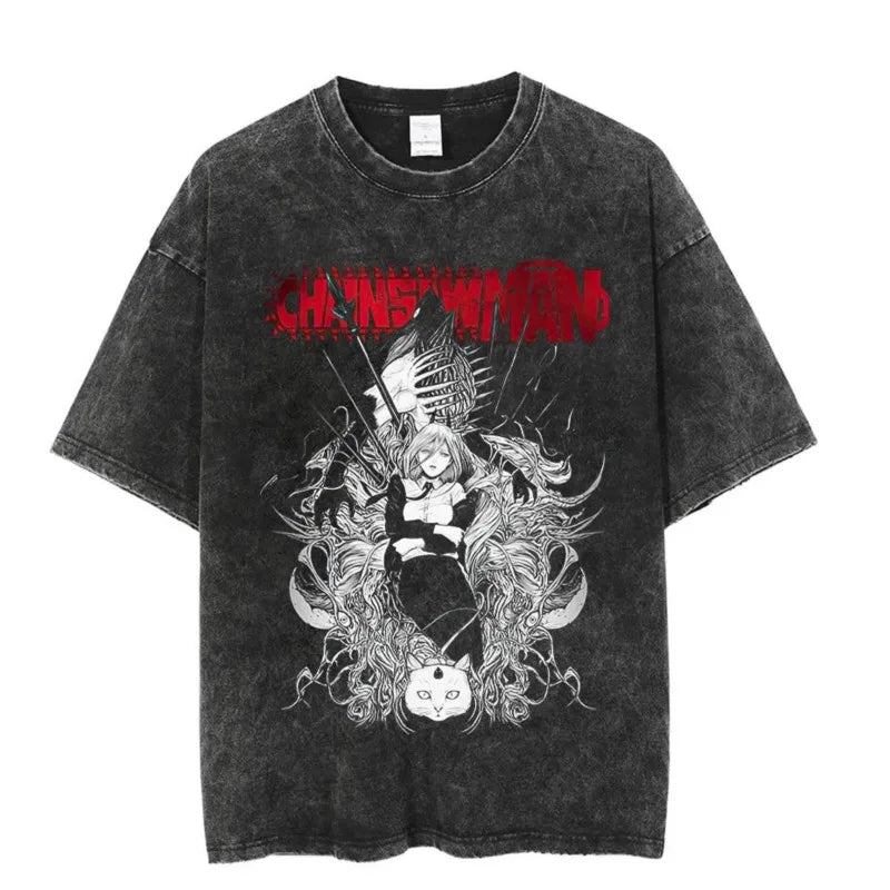 Chainsaw Man Washed T-Shirt – Vintage Edition Symbol