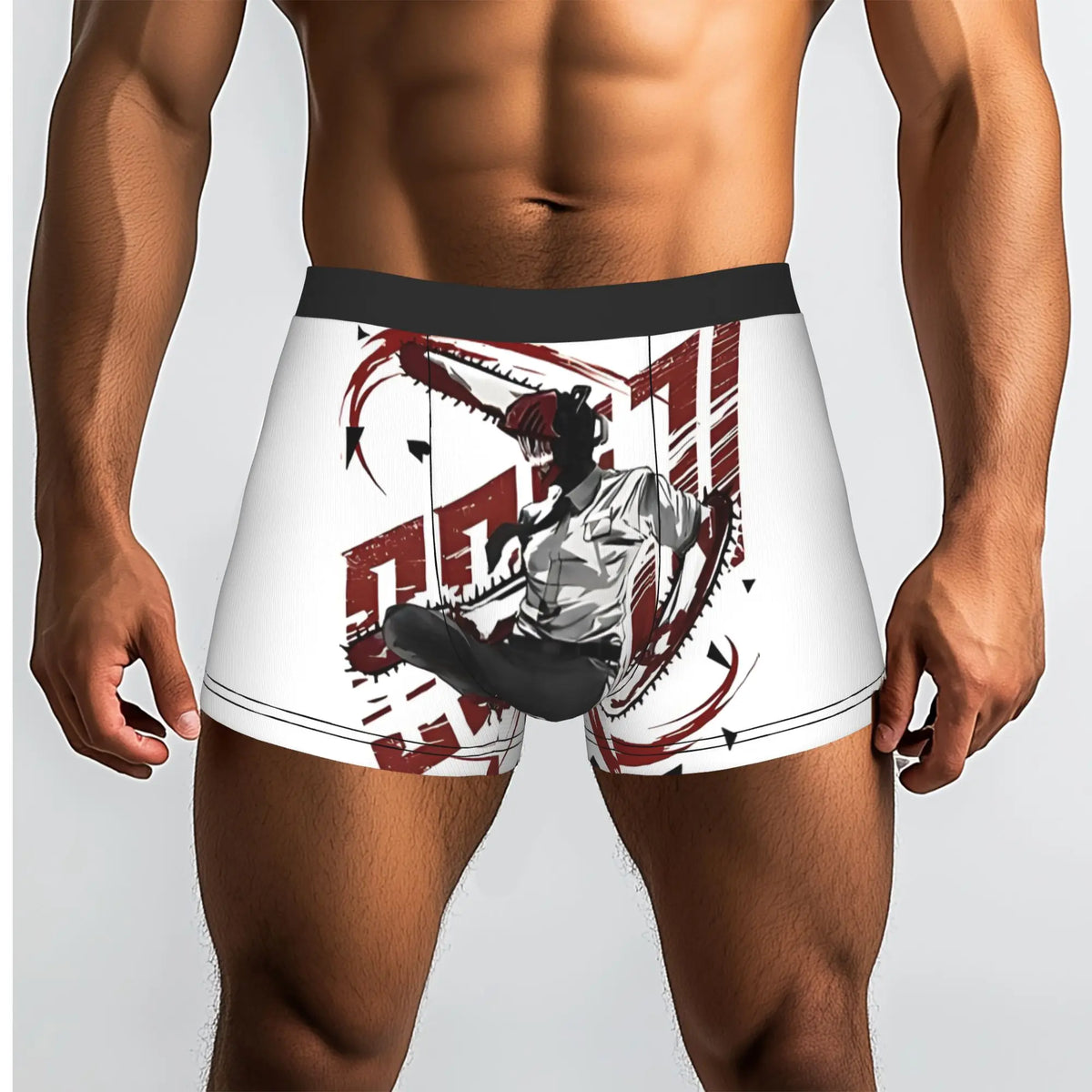 Chainsaw Man Men's Boxers – Denji Red Doodle Edition