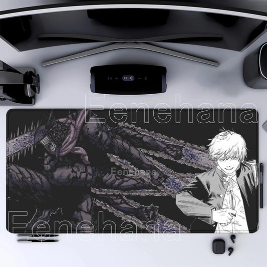 Chainsaw Man Tapis de Souris – Denji Monstre Enchaîné Grand Format Bureau