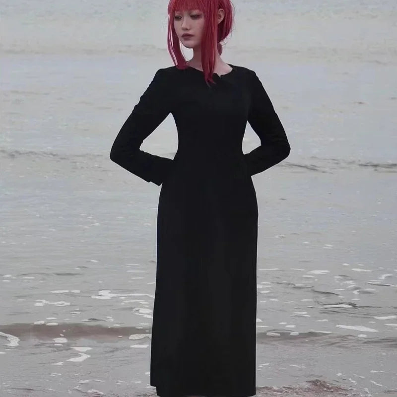 Chainsaw Man Cosplay – Robe Longue Noire Makima