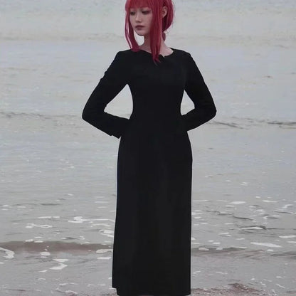 Chainsaw Man Cosplay – Robe Longue Noire Makima