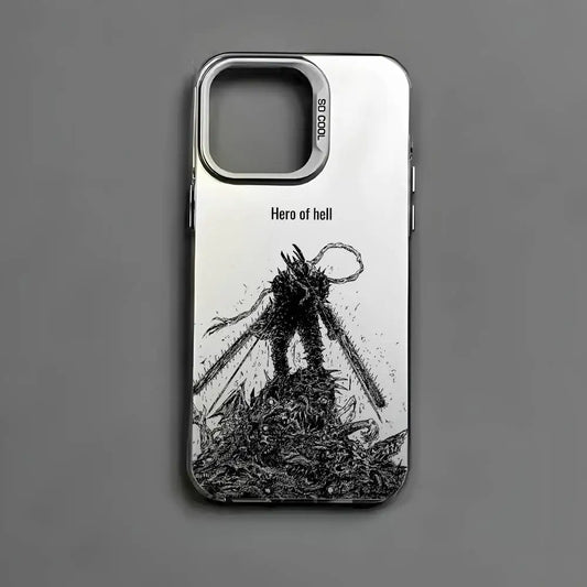 Chainsaw Man Coque iPhone – Hero of Hell Blanc Étui Caméra