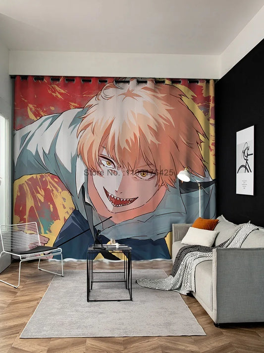Chainsaw Man Rideau Occultant – Denji Sourire Inquiétant Édition Rouge