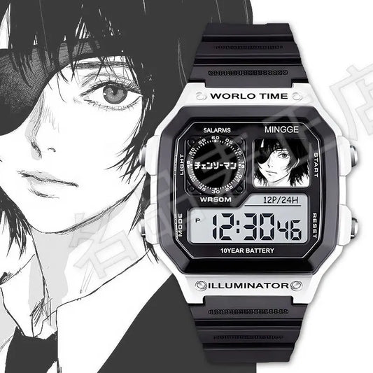 Chainsaw Man Montre Universelle – Himeno Manga Noir et Blanc Style Sketch