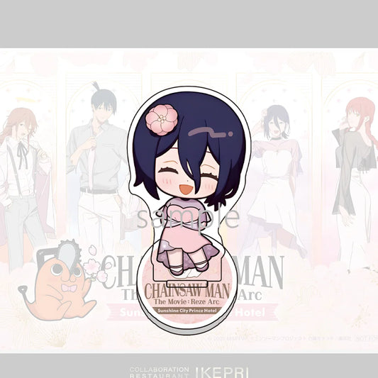Chainsaw Man Porte-Clés – Reze Chibi Bandeau Œil Tenue Rose Pastel Acrylique Film Reze Arc