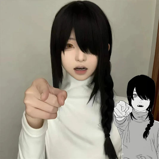 Chainsaw Man Cosplay Wig – Reze Perruque Longue Noire