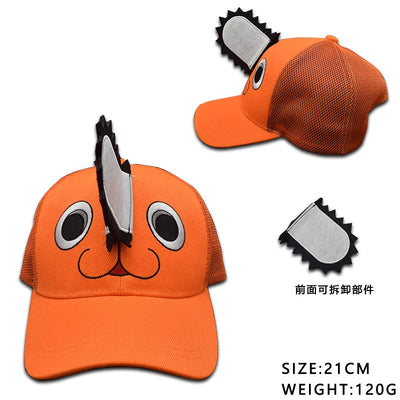 Chainsaw Man Casquette 3D – Pochita Tronçonneuse Édition Orange