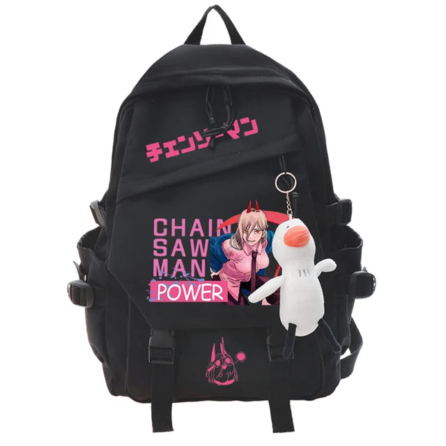 Chainsaw Man Set Sac à Dos – Power Rose Néon Logo Chain Saw Man Style Vibrant