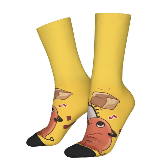 Chainsaw Man Chaussettes Imprimées – Pochita Mignon Édition Jaune