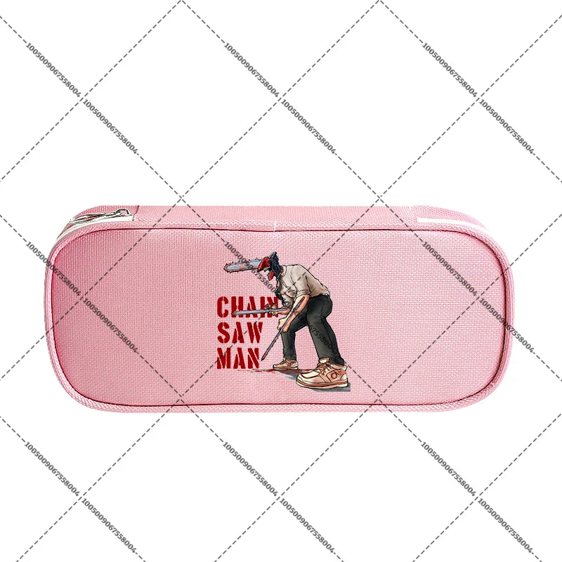 Chainsaw Man Large Pouch – Denji Pink Logo School Pouch