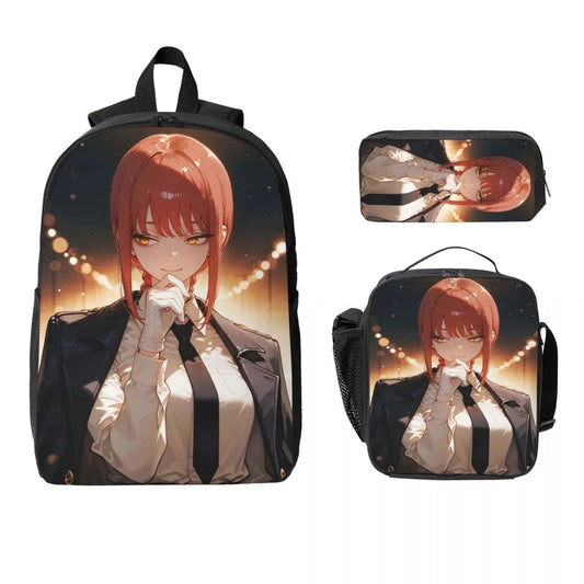 Chainsaw Man Set Sac à Dos – Makima Élégance Beige Ambiance Lumineuse Set 3 Pièces