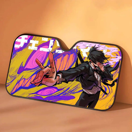 Chainsaw Man Car Sunshade – Denji Action Pose Pare-soleil