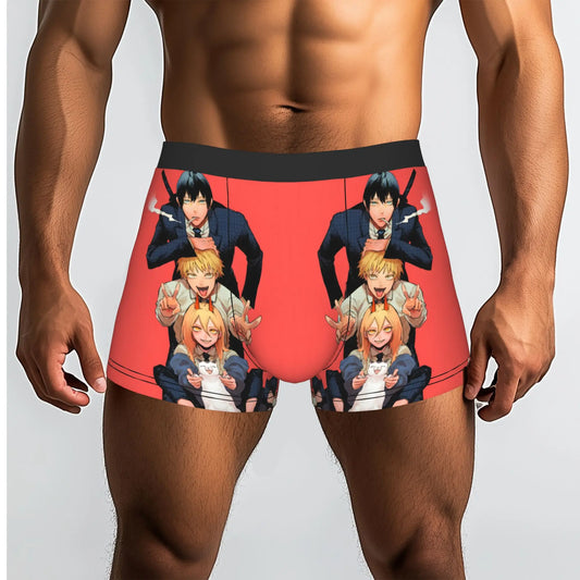 Chainsaw Man Boxer Homme – Groupe Costume Édition Rouge