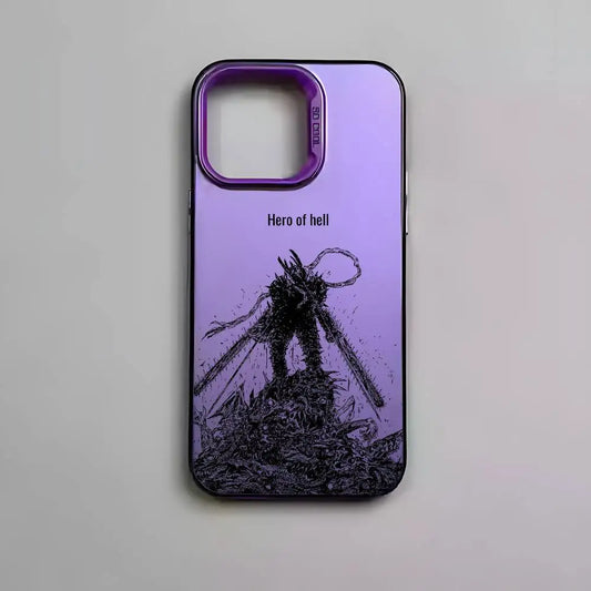 Chainsaw Man Coque iPhone – Hero of Hell Violet Étui Caméra