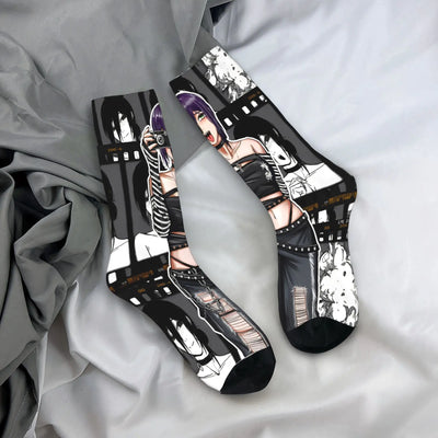 Chainsaw Man Chaussettes Imprimées – Reze Pellicule Édition Noir et Blanc